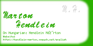 marton hendlein business card